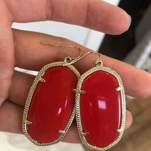 Kendra Scott Danielle Earrings in Red/Orange Stone Color